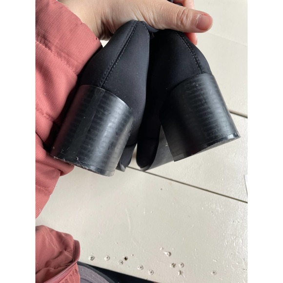 ASOS Boots Womens 7 Black Slip On Block Heel Sock Ankle Bootie Shoes - Picture 8 of 12